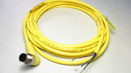 13’, 3-Wire Cable w M12, 3 Pin, Male 90 Conn