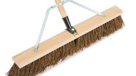 Shop Broom, 24" Wide with Medium-stiffness Bristles. Comes with 60" wooden handle.