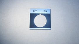 Nameplate, OFF/ON, Used for Slagger control boxes on original Slaggers and Slagger M tables ser# T-310 to T-3850