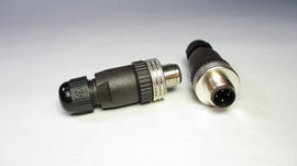Connector, M12, 4 Pin, Male Straight